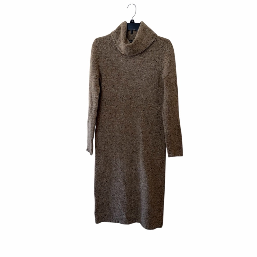 Lauren Ralph Lauren brown wool blend sweater dress size medium